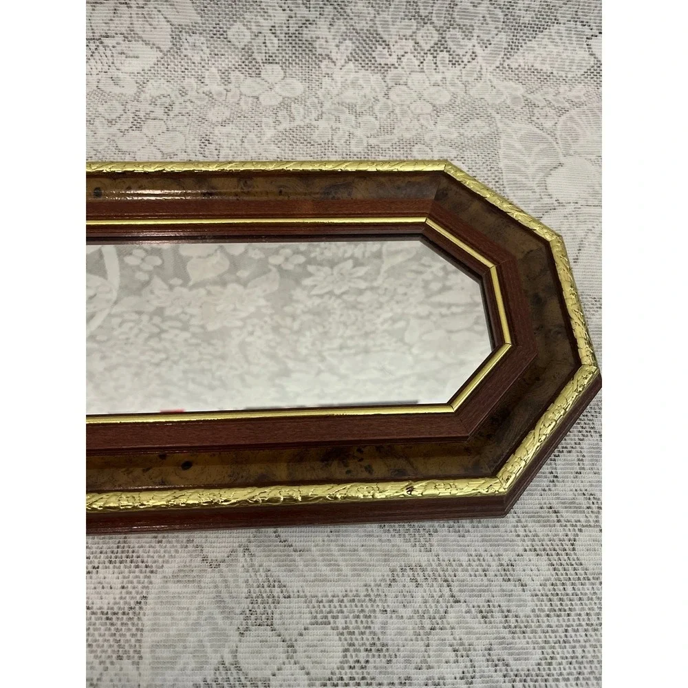 Vintage Farmhouse Home Interiors Wooden Wall Mirror 18.5